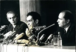 Fabre: Mitterrand and Fabre at union leaders press conference