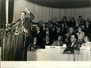 Marchais: Mitterrand speaks at coalition meeting, Paris