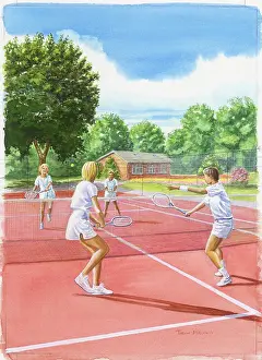 Doubles: Mixed doubles tennis match