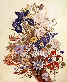 Cornucopia: Mixed Flowers in a Cornucopia