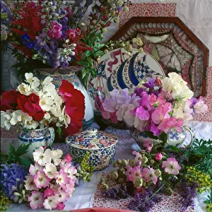 Millar: Mixed flowers with Scottish pottery