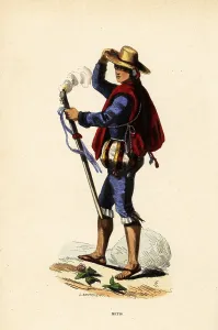 Mestizo: Mixed-race man with torch, Lima, Peru