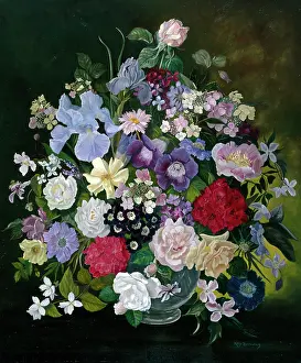 Gloxinia: Mixed Summer Flowers in a Glass Bowl