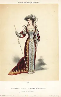 Noces: Mlle. Julia Bennati as Batilde in Les Noces d'Olivette, 1879