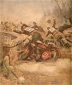Occurs: MO/BIKE RACE ACCIDENT