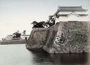 Osaka: The moat, Osaka Castle, Japan, c.1880's