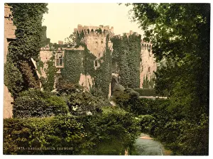 Raglan: The moat, Raglan Castle, England