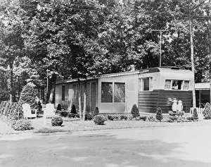 Trailers: Mobile home in trailer park, 1956