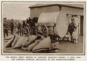 Mattresses: A mobile, military washing machine being guarded by troops
