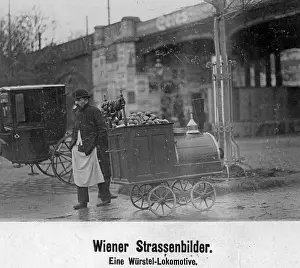 Sausage: Mobile sausage stand in Vienna, 1909