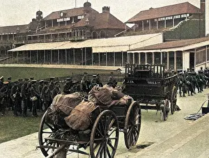 Mobilising: Mobilisation scenes at the Oval cricket ground, WW1