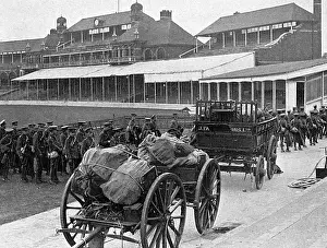 Mobilising: Mobilisation scenes at the Oval cricket ground, WW1