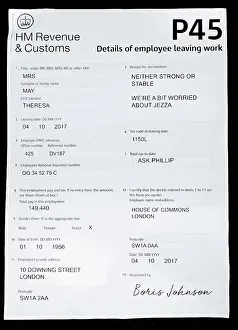 Allstar Picture Library Ltd.: Mock Up Of Theresa May P45