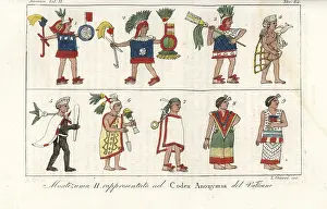Giarrè: Moctezuma II and other Aztec figures depicted