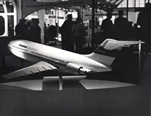 Eleven: A model of the BAC Three-Eleven at the Farnborough Air Show