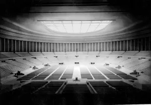 Accommodate: Model of the Congress Hall in Nurnberg, designed by A. Speer