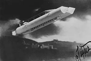 Dirigible: Model of a dirigible balloon by Kuepferle, 1909