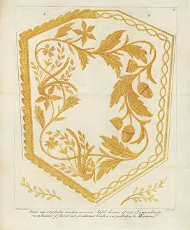 Interior Decoration: Model for an embroidered table screen or lampshade