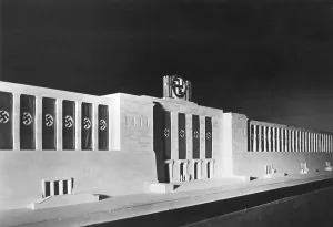 Backside: Model of the grandstand on Zeppelin Field, 1930