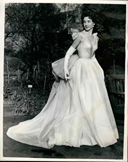 Organza: Model in Hardy Amies evening dress