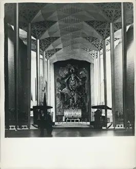 Commence: Model of interior, new Coventry Cathedral, UK