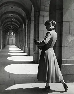 Sandys: Model in New Look woollen full-length overcoat