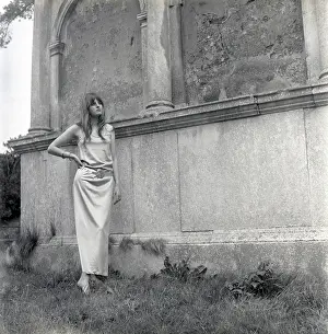 Slim: Model posing in a graveyard