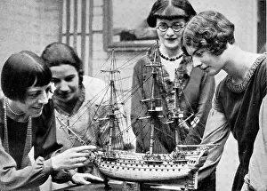 Mansard: Model ship on display at the Mansard Galleries