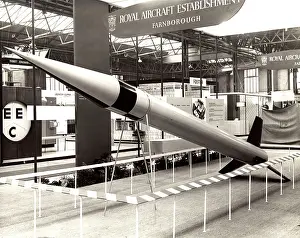 Sounding: A model of the Skylark sounding rocket on display