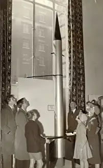 Sounding: A model of the Skylark sounding rocket at the Science Museum