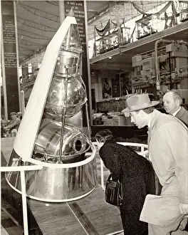Sputnik: A model of Sputnik II in the Soviet Pavilion at the Brussels