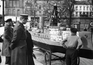 Hallesches: Model of a sunk armored cruiser in Berlin, 1933