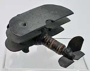 Sparkplug: Model of triplane, sparkplug fuselage and metal wings, WW1