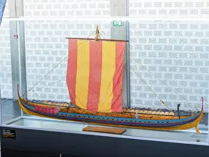 Longship: Model, Viking Ship Museum, Roskilde, Denmark