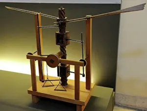 Vinci: Model. Wing-beating device with a screw and lead screw syste