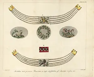 Interior Decoration: Models for bracelets in Gobelins tapestry fabric