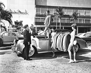 Oceanside: Models with clothes for Jordan Marsh department store