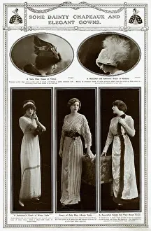 Chapeau: Models wearing elegant gowns 1912