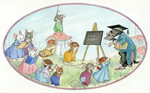 Dunce: Mole teacher with class of mice