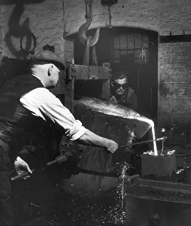 Pour: Molten metal is poured in to a mould