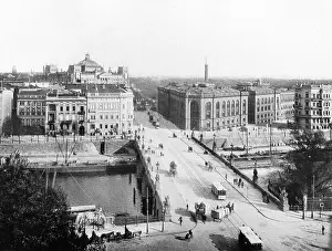 Tramway: Moltke Bridge and General Staff Building in Berlin, ca. 1900