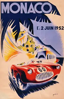 Speeding: Monaco Grand Prix Poster - 1952