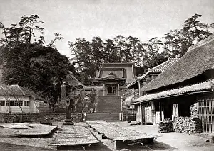 Enoshima: Monastery at Enoshima, Japan, circa 1870s