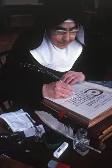 Colin Horsman: Monastic life - nun inscribing religious texts