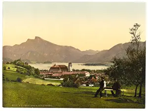 Mondsee: Mondsee and Schafberg, Upper Austria, Austro-Hungary