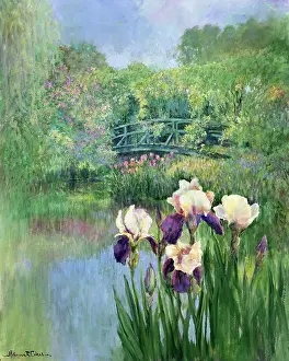 Imitation: Monet's Garden at Giverny with Irises