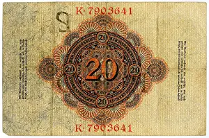 Numismatics: money / finance, banknotes, Germany, 20 Mark
