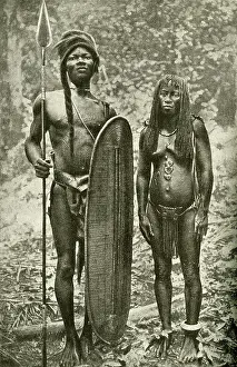 Plaited: Mongo tribesman and wife, Belgian Congo, Central Africa