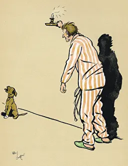 Pyjamas: Mongrel puppy howling wakes up his master