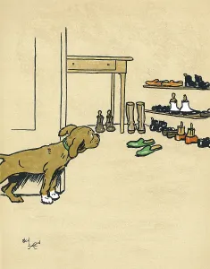 Tempted: Mongrel puppy tempted by his master's shoes